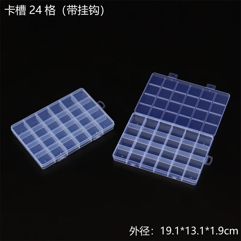 Jewelry Storage Box 15 24 28 Grid Transparent Fixed With Slot Beaded Anti-string Grid Plastic Parts Division