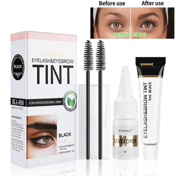 3Colors Eyelash Eyebrow Dye Tint Kit Fast Tint Brow Dye Gel Eyebrow Cream Brow Enhancers Henna Mascara Makeup Tool