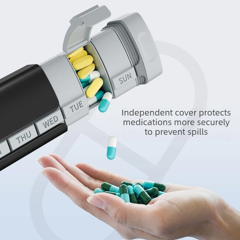 Premium Aluminum Alloy 7-Day Pill Organizer - Durable, Portable Medication & Vitamin Storage Case