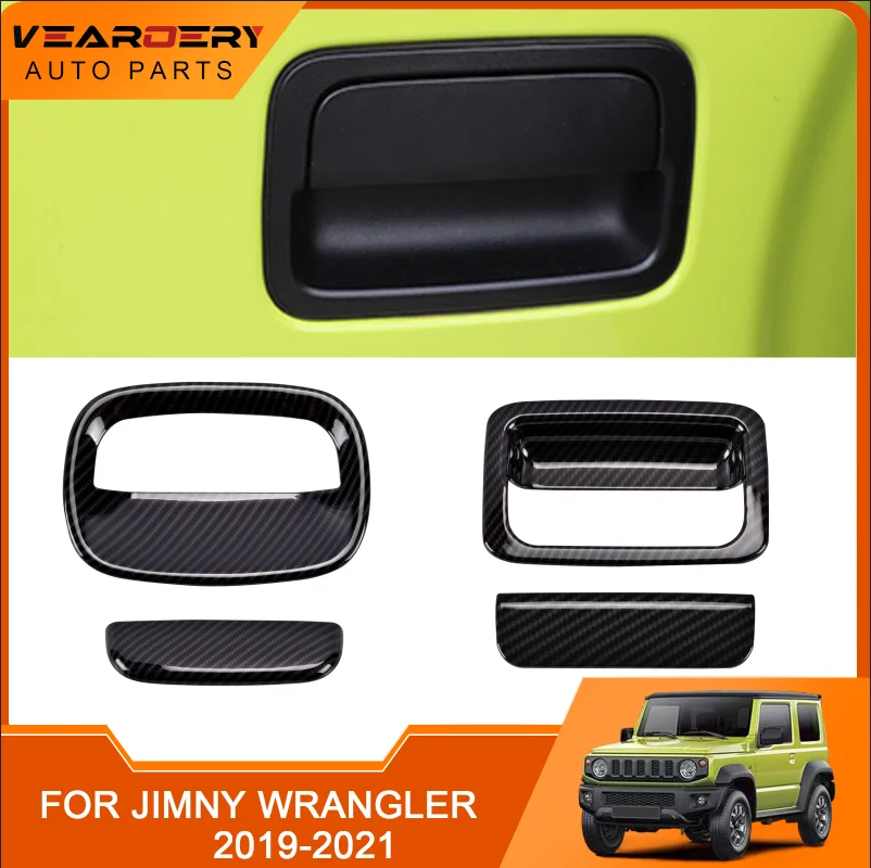 

Car Side Door Rear Tail Door Handle Decoration Cover for Suzuki Jimny 2019-2022 ABS Carbon Fiber Accessories