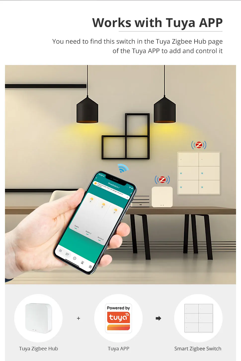 US AU Zigbee Wall Light Switch No Neutral With Neutral Works with Tuya Smartthin