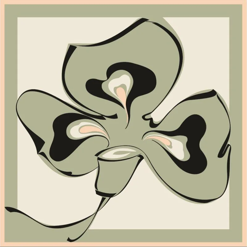 

ZKVS 2022 Luxury Brand Fashion Lady Scarf 90cm 100% Natural Silk Flower Printed Ms. All-match Silk Scarf Bib Kerchief Tie