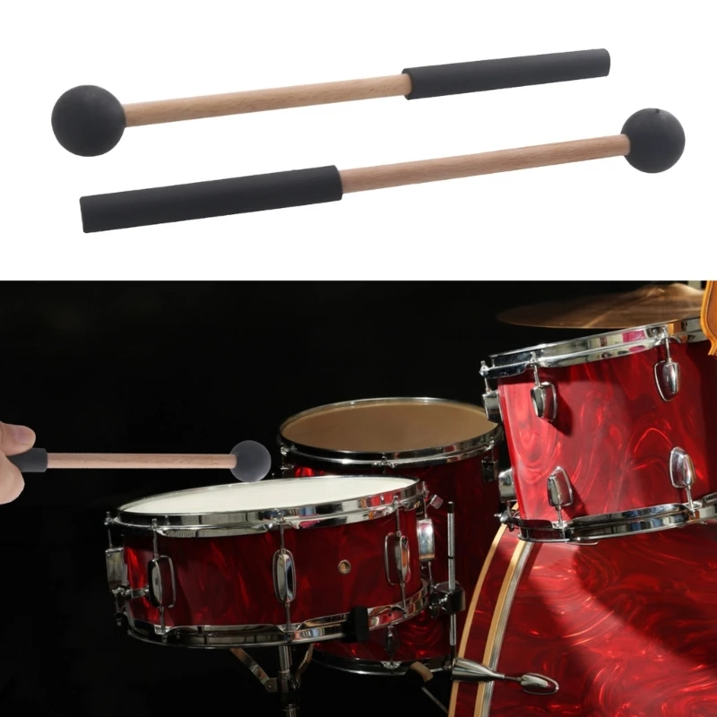 2pcs Ethereal Drumstick Small Musical Drumsticks Chime Round Head Hammer Wooden Drum Mallet Stick Performances Accessory