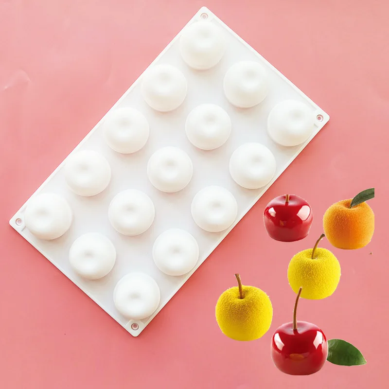 Apple French Mousse Silicone Mold DIY Simulation Fruit Baking Cake Chocolate Aroma Wax Candle Mould