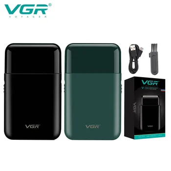 VGR Rasoio Professionale Barba Rifinitore Ricaricabile Rasoi Alternativi Lamina Rasoio Portatile Mini Doppia Lama Rasoio Uomo V-390 1