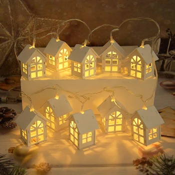 Mini Wooden House LED Lights 1