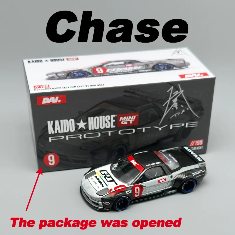 카이도 하우스 MINIGT 혼다 NSX 카이도 테스트카 스펙 V1 중국판 KHMG 합금 자동차 모델 190 체이스