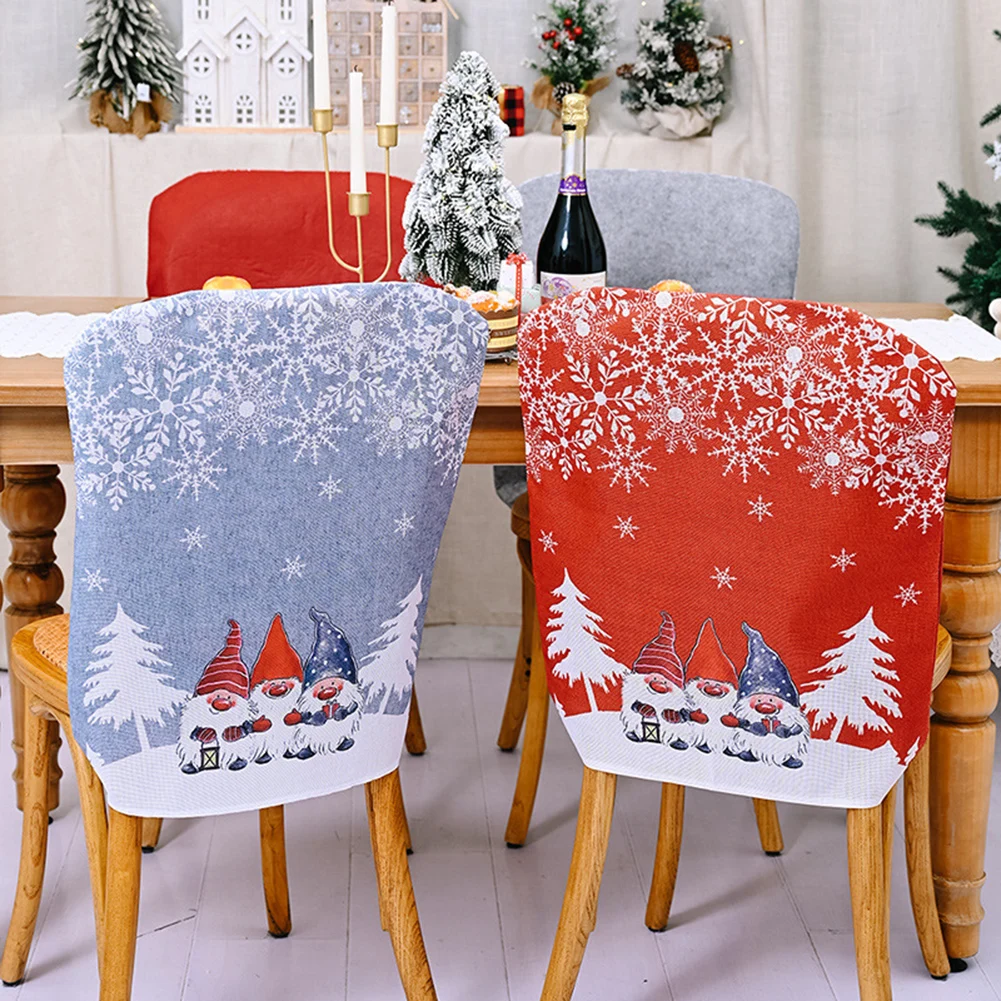 Christmas Chair Cover Santa Clause Snowman Xmas Tree Pattern For Living