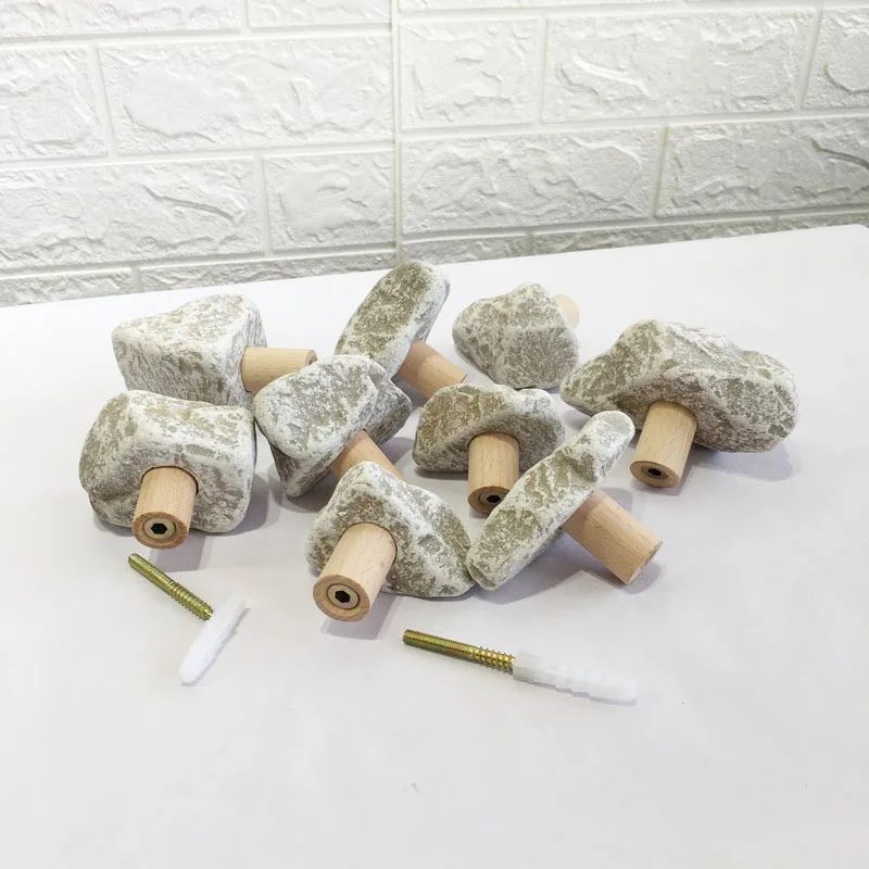 Description Picture 5 of itemStone Solid Wood Hook Clothes Hanger Multi-Purpose Wall Coat Hat Rack Vintage Key Hanging Holder Door Bathroom Decorat Punching