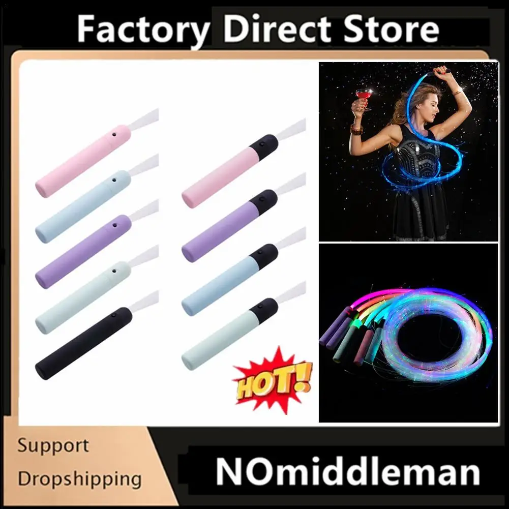LED Fiber Optic Whip 360&deg; Swivel Super Bright Light Up Rave Toy Pixel Flow Lace Dance Festival Night Atmosphere Props For Party