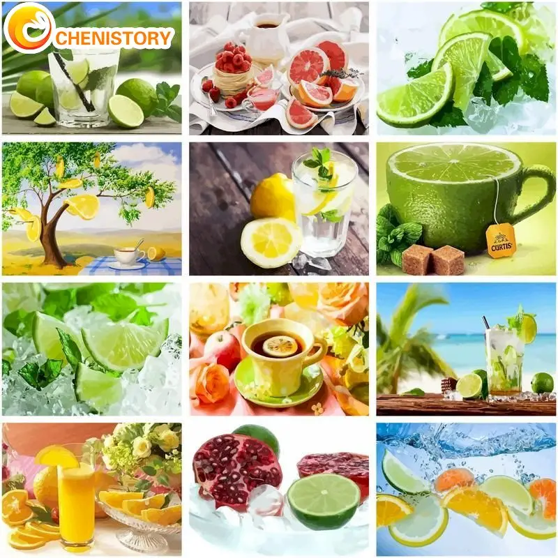 

CHENISTORY Modern Picture By Numbers For Kids Paintings On Number Fresh Fruit Number Paiting Art Supplies Artwork