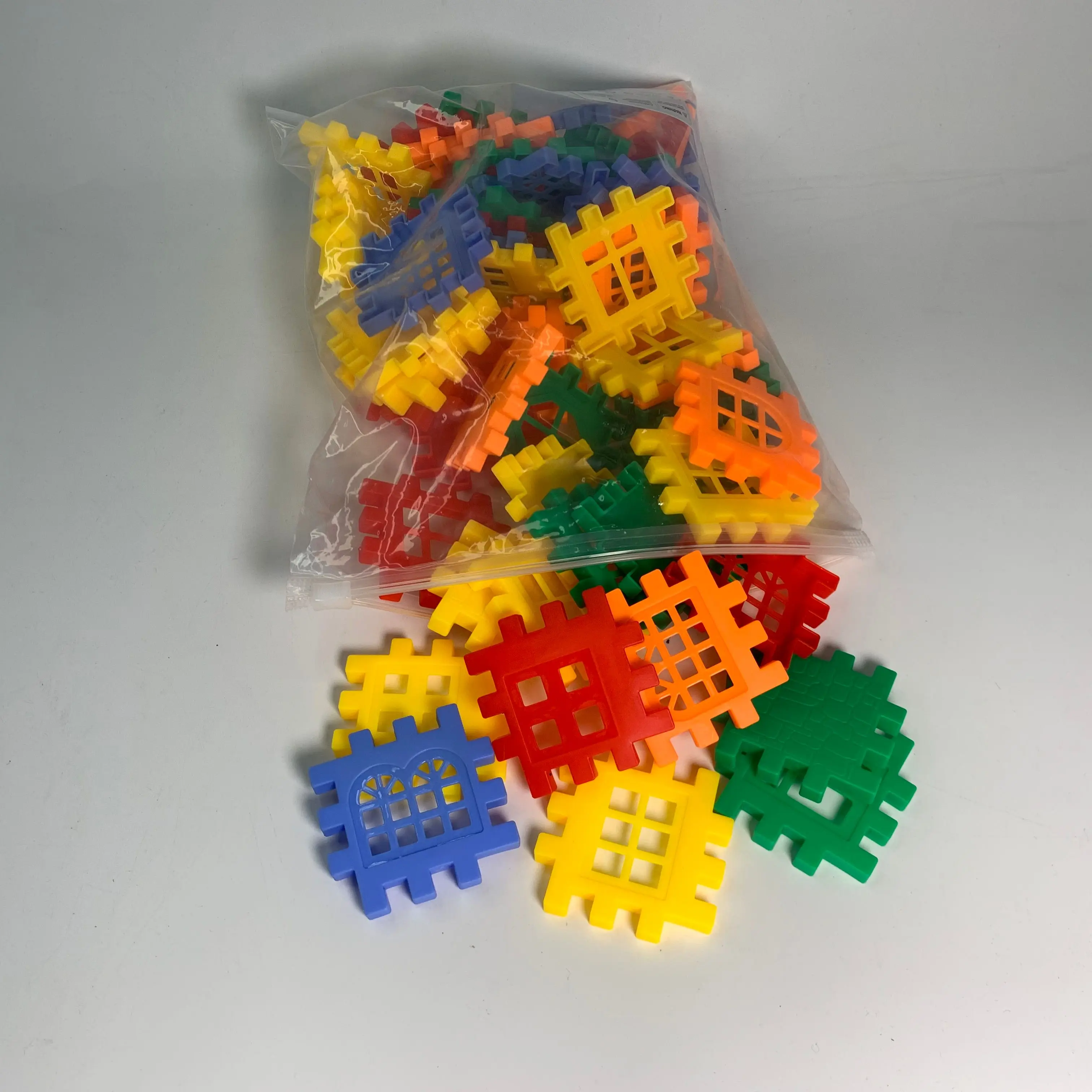 Children's Multicolored Plastic Block Building Houses And DIY Toys