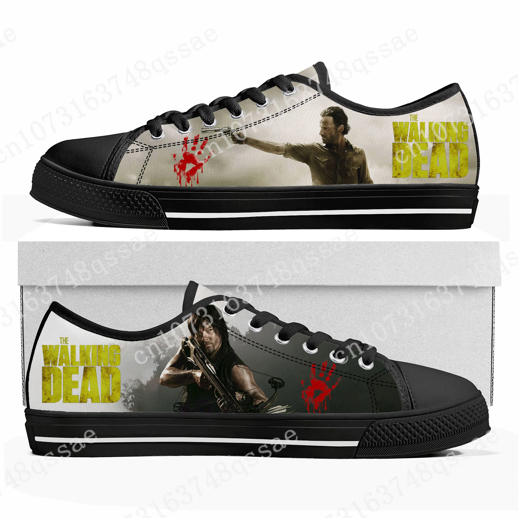 

The Walking Dead Horror Low Top Sneakers Mens Womens Teenager Canvas High Quality Sneaker Casual Custom Shoes Customize DIY Shoe