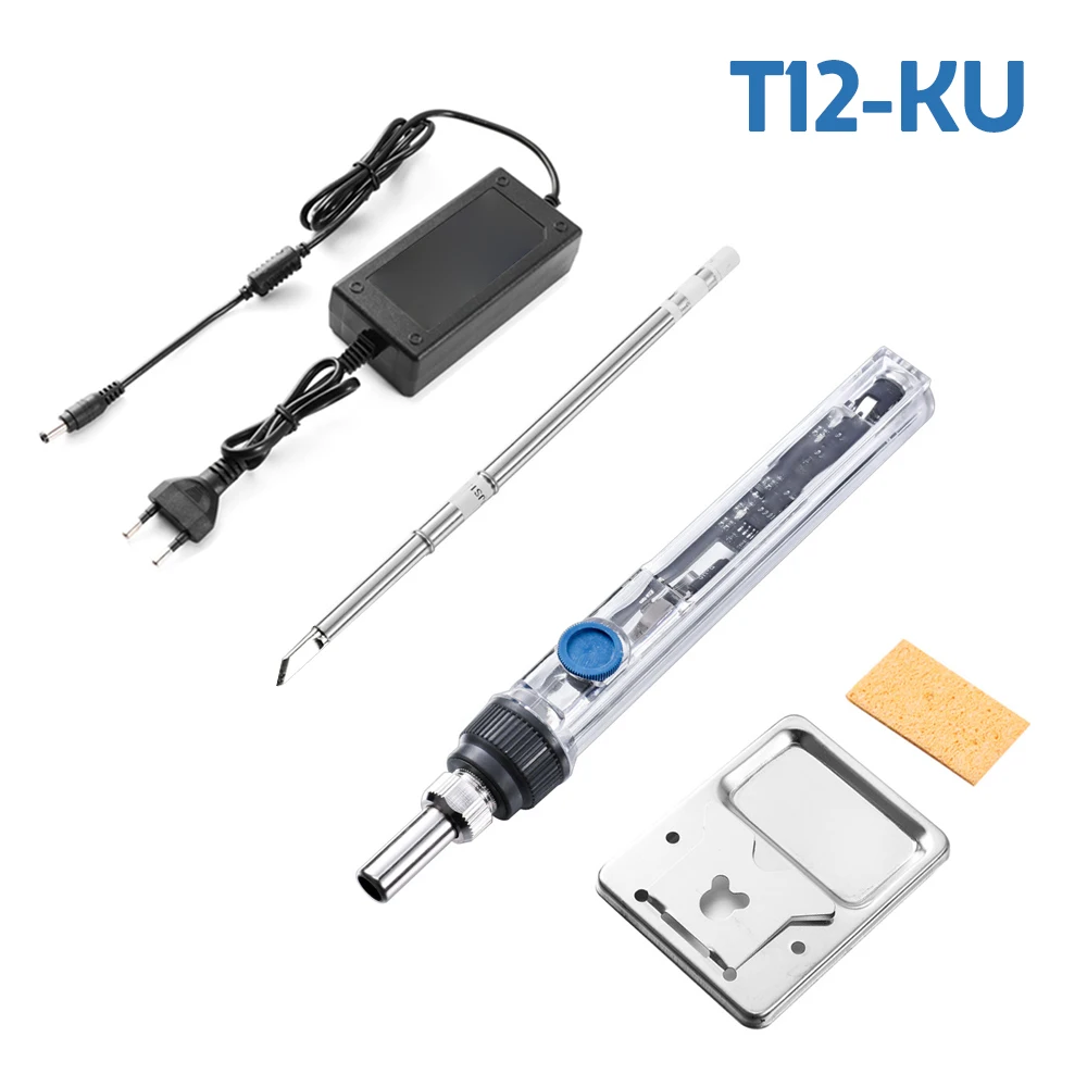 

T12 Soldering Iron 2W K ILS KU Head Tip Electric Soldering Iron DC12-24V Adjustable Temperature Welding Portable Rework Station