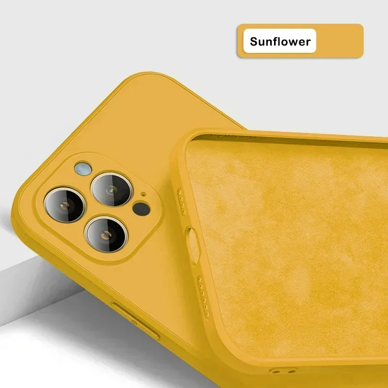 thumbnail image 1 of 3CG Nueva funda de silicona líquida suave para iPhone 16 15 14 11 12 13 Pro 16 XS XR Max Mini 7 8 SE2 X Plus Funda trasera a prueba de golpes, 1 of 5