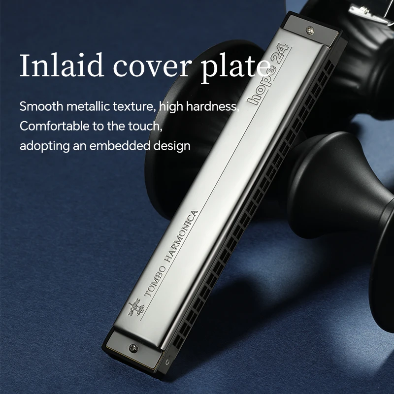 TOMBO 6624 24 Holes Tremolo Harmonica Polyphony Diatonic C Key 24
