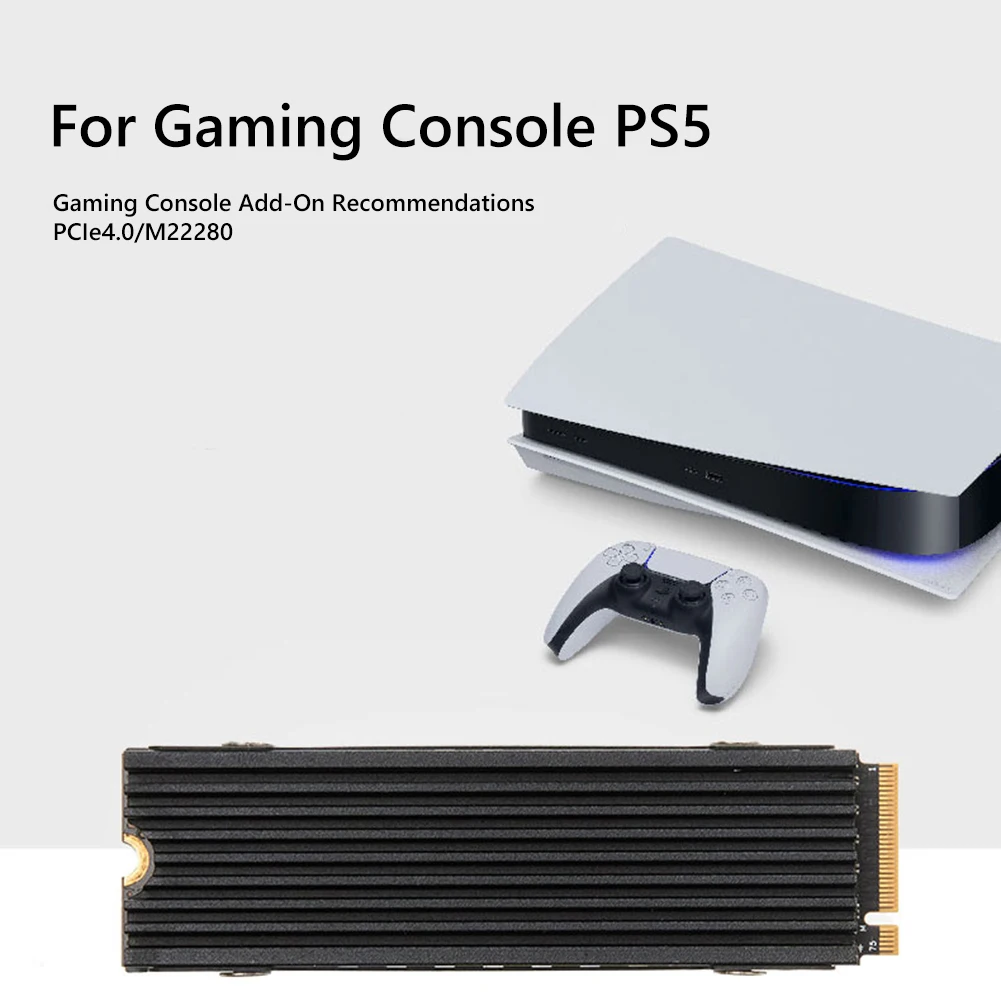 M.2 2280 SSD Cooling Heat Sink NVME NGFF Heat Cooler Radiator Heat-resistance with Thermal Silicone Pad for PS5 Game Console