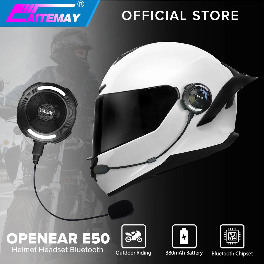 E50 Motorcycle Helmet Rider Headset Bluetooth 380mAh 6Hrs Working Time