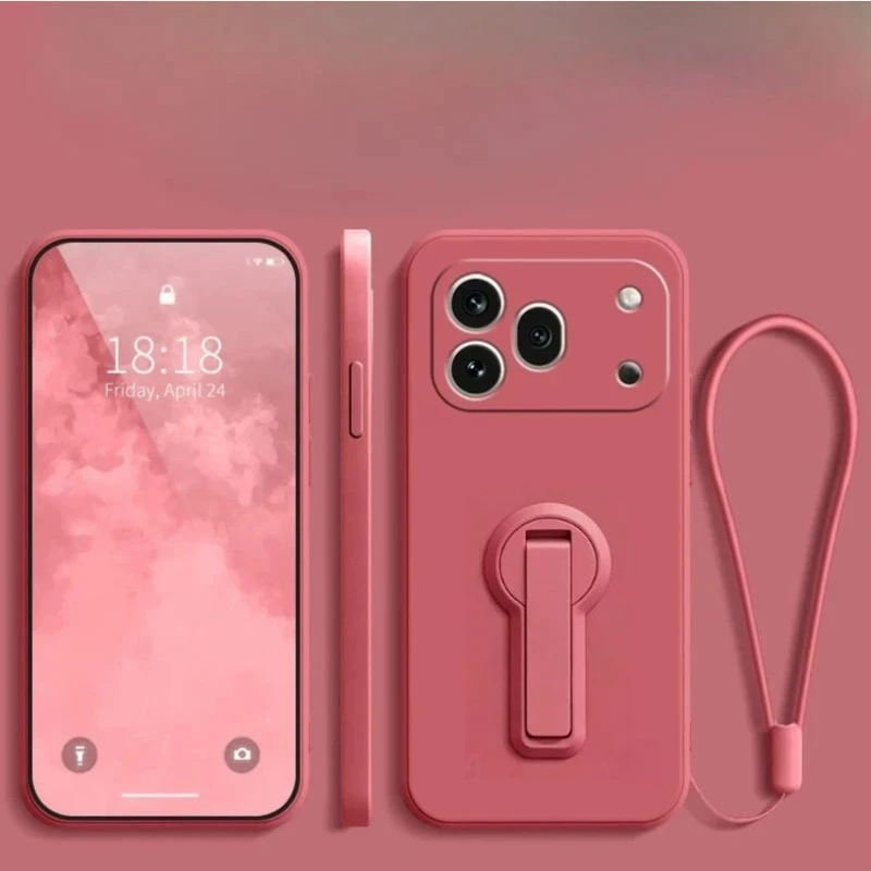Liquid Silicone Shockproof Case with Lanyard and Stand Holder