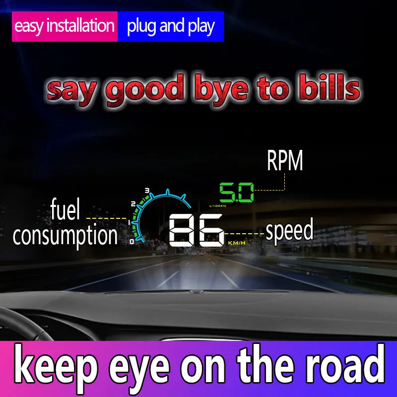 OANA HUD D3000 OBD2 ڵ  ÷,  , ڵ  ׼, LCD ˶  ӵ