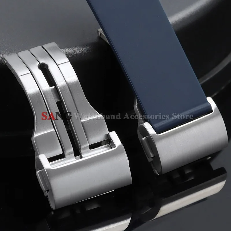 Stainless Steel Brushed Deployment Watch Buckles with Double Press Strap Clasps