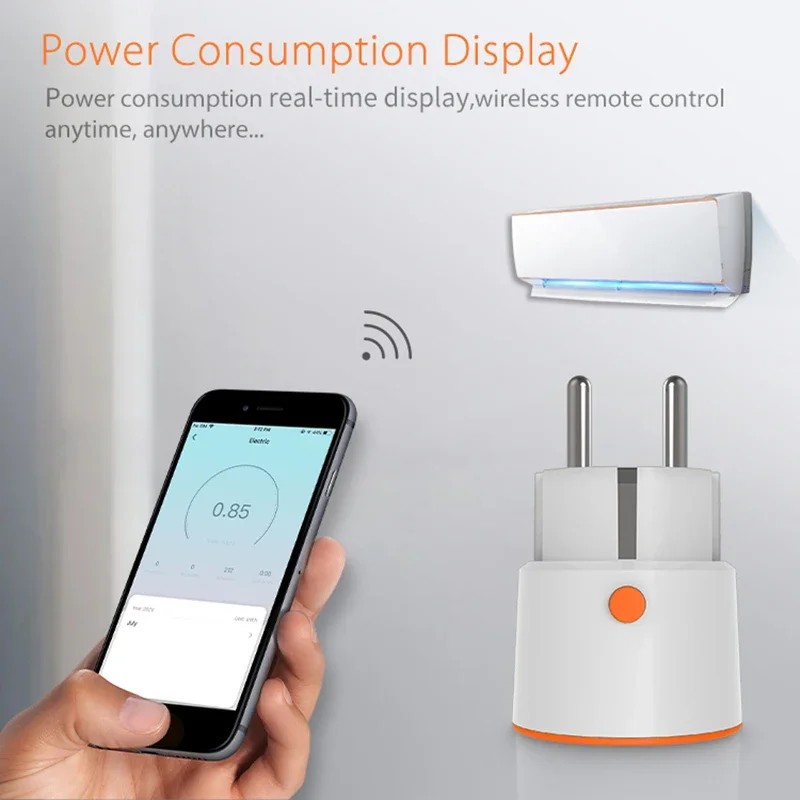 Haozee Smart Zigbee Plug Socket 3680W 16A Power Energy Monitoring Timer Switch EU Outlet Support Home Assistant Zigbee2mqtt