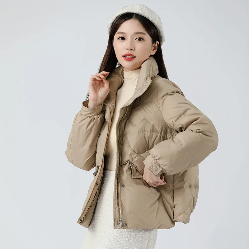 2023 New Women Down Jacket Winter Coat Female Short Stand Collar Parkas Loose Large Size Outwear Fashion Warm Thickened Overcoat