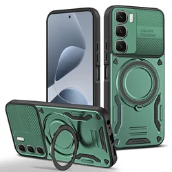 360° Metal Magnetic Rotating Ring Holder Phone Case Protector for Infinix  Hot 60 5G (Green)