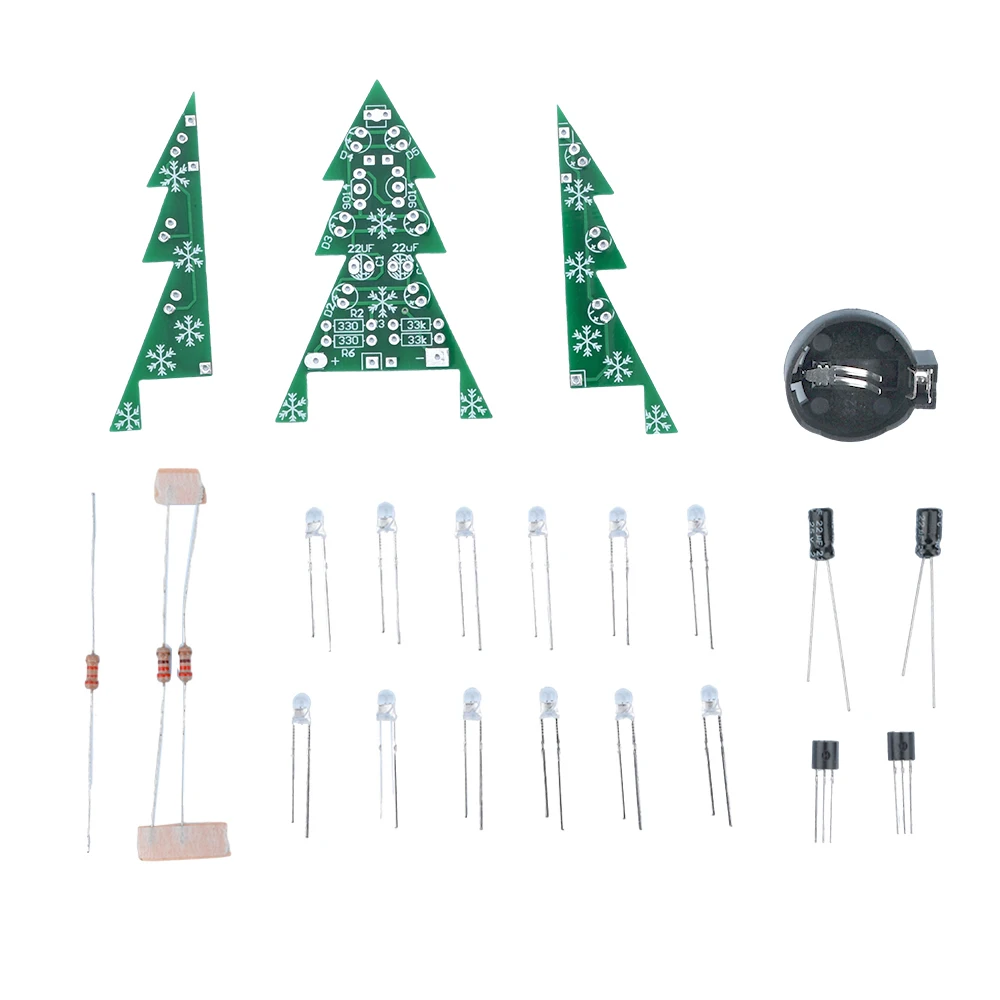 DIY RGB LED Flashing Christmas Tree Electronic Kit | Solder Practice Kit For Adults, 3D PCB Tree - View #4