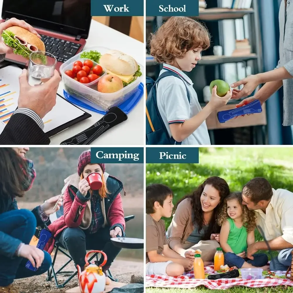 Portable Cutlery Bag with Zipper Cutlery Box Storage Bag Camping Storage for Kids Tableware Travelling Picnic School tableware storage bag tableware storage box