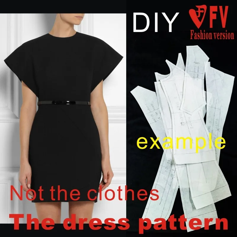 Clothing DIY The dress Dresses Sewing Pattern cutting drawing Women's Dress Sewing Template BLQ-86