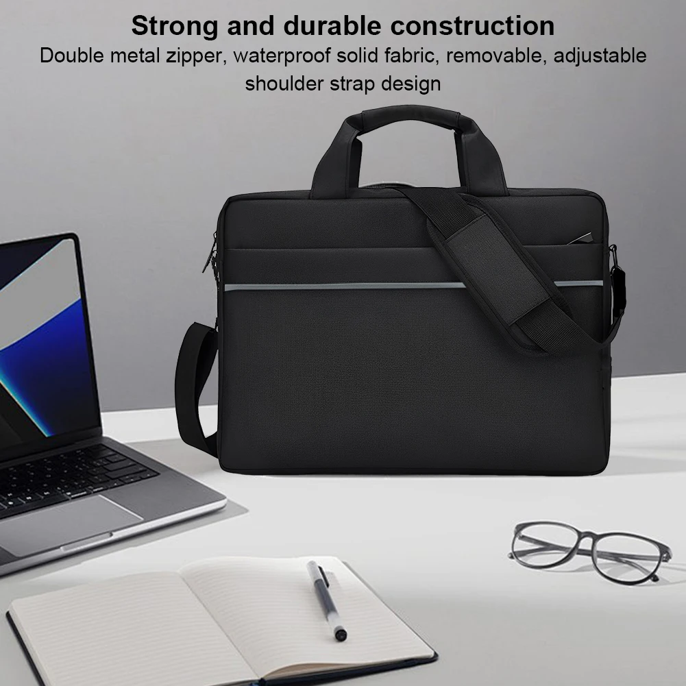 Laptop Crossbody Bag Shockproof Padded Laptop Case Waterproof Laptop Shoulder Bag 3 Compartments Laptop Protective Bag
