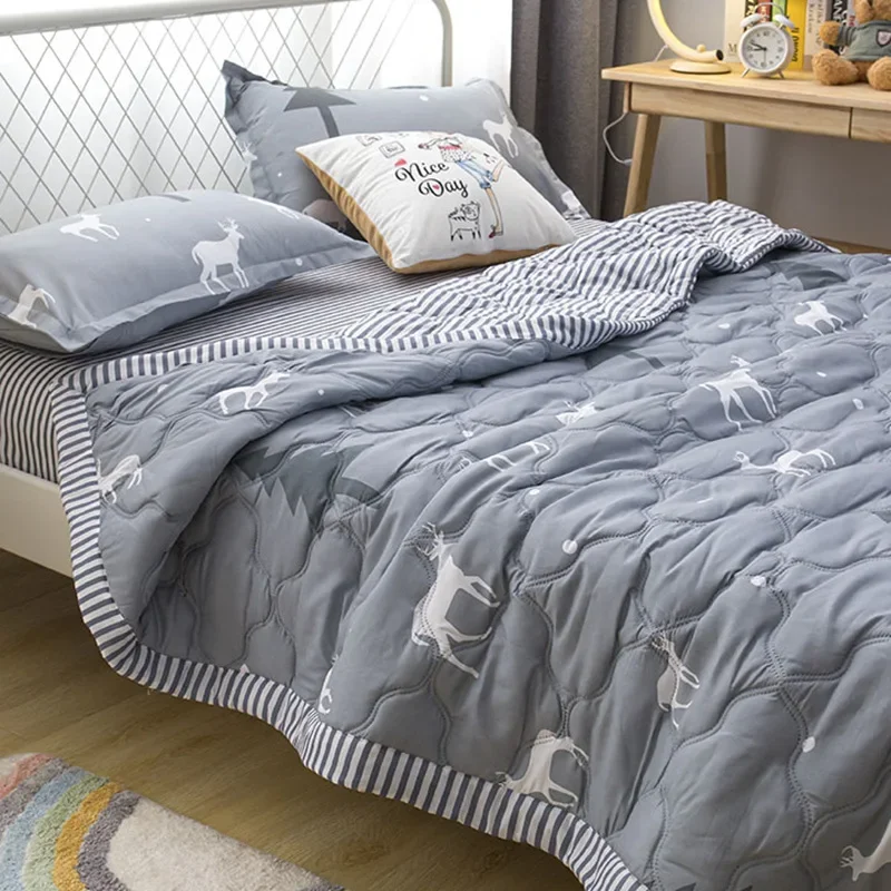 Summer Quilt Summer Quilt Set Bed Comforter Summer Thin Air-condition Quilt Queen King Size Cooling Quilted Blanket Home Single Double Lightweight Comforter Bed Bedspread