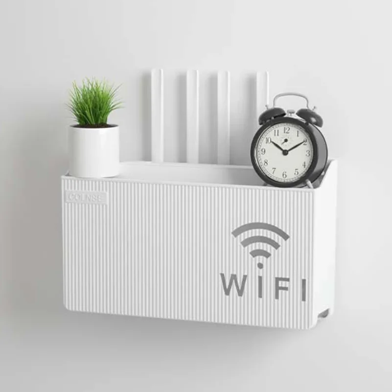 홈 라우터 보관함, 무선 WIFI, TV 셋톱박스 벽걸이형 보관랙, 거실, 침실 정리 보관용