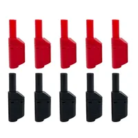 20Pcs/10Pairs 4mm Male Retractable Sheath Stackable Banana Plug Wire Solder Connector Red Black 2