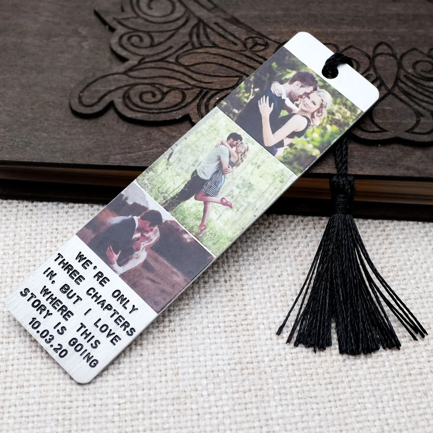 Personalized Bookmark Custom Photo Bookmark Tassel Metal Bookmark with Pictures Message Book Mark Book Lover Gift Christmas Gift the hermitage christmas book pb