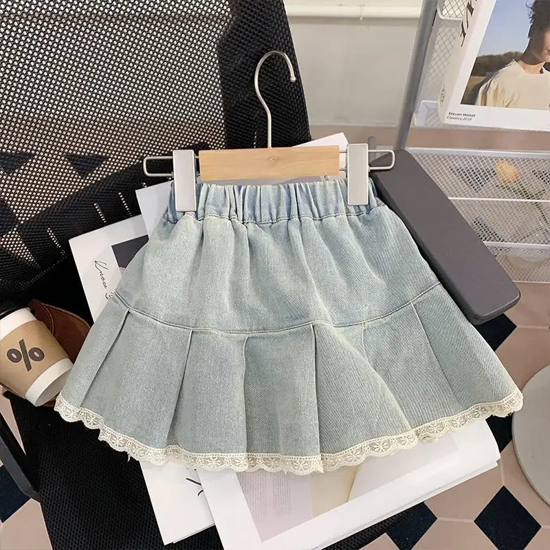 Children Skirts Denim Clothes Baby Girls Skirt A-line 2-10Year