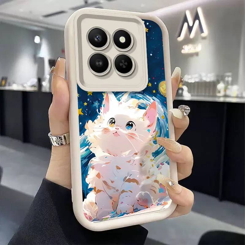 Cute Cartoon Cat Phone Case - Thick Candy Silicone Shockproof Cover