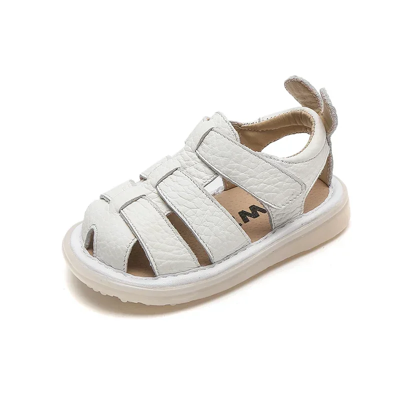 Baby Girls Boys Sandals Summer Children Genuine Leather Shoes Comfortable Infant Toddler Shoes Soft sole Kids Beach Sandals 6
