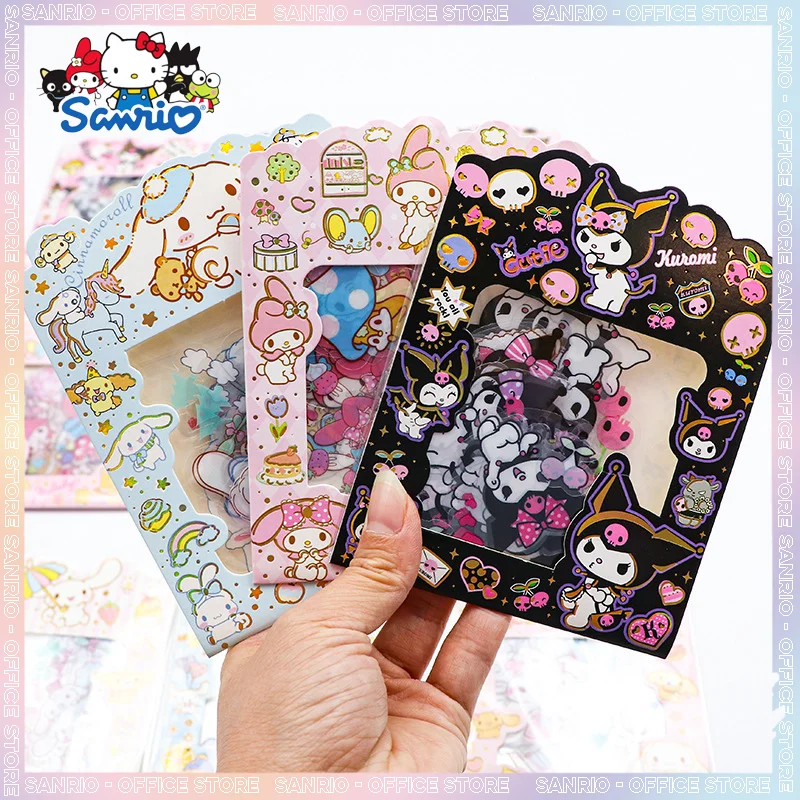 

48pcs Sanrio Stickers Pack Kuromi Cinnamoroll Sticker Stationary Student's Hand Account Decoration Material Wholesale