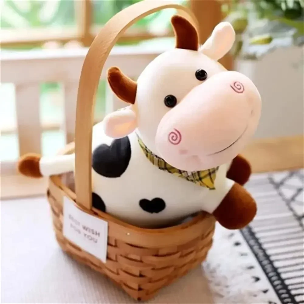 Cartoon Cute Cow Plush Toy Soft Animal Cattle Plush Toy Kawaii For Girls Cotton Animal Doll Filled Home Decoration