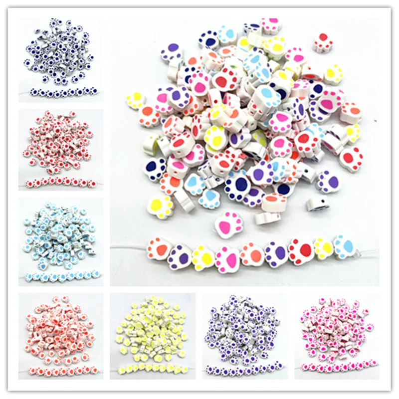 30pcs lot 10mm Footprints Pattern Beads Polymer Clay Spacer Loose Beads 30pcs lot 10mm Footprints Pattern Beads Polymer Clay Spacer Loose Beads