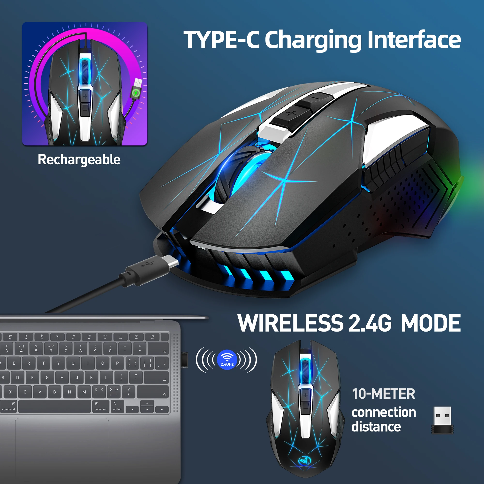 2.4G Wireless Keyboard and Mouse Combo Mini Multimedia Full-size Keyboard Mouse Set For Computer Notebook Laptop Desktop