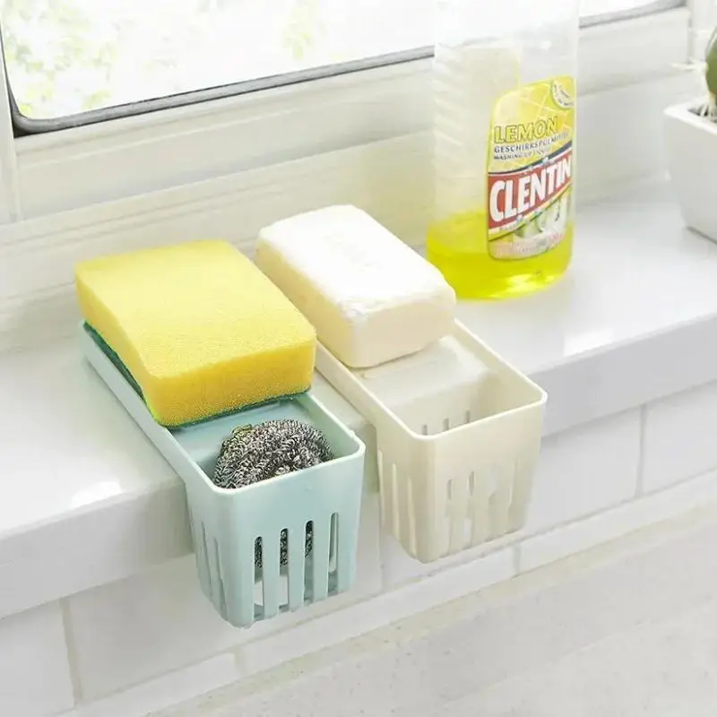 Kitchen Suction Cup Storage Rack Household Sink Scouring Pad Storage Drainage Sorting Racks Tableware Miscellaneous Storages Box