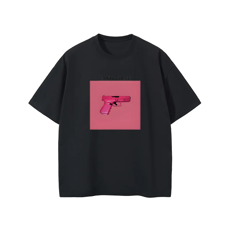 GANG GANG GANG 프린트 티셔츠 여성용, 여름 캐주얼 라운드넥 티, 빈티지 스트리트 스타일, 하라주쿠 의류 티