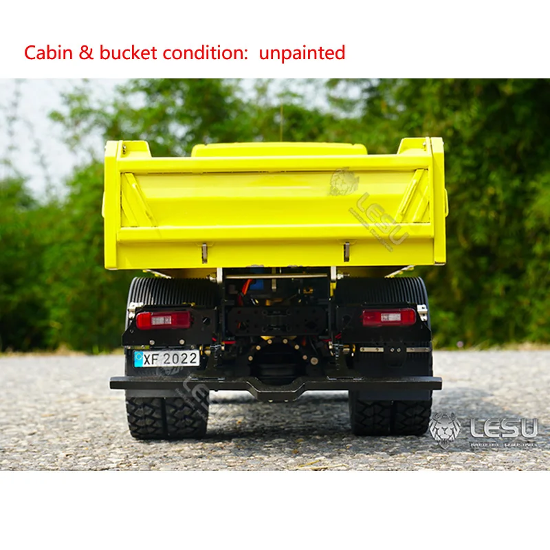 Toys LESU 1/14 4*4 RC Hydraulic Dumper Tipper Trucks Remote Control KIT Vehicle Model Motor Servo Light Sound System TH20393 4