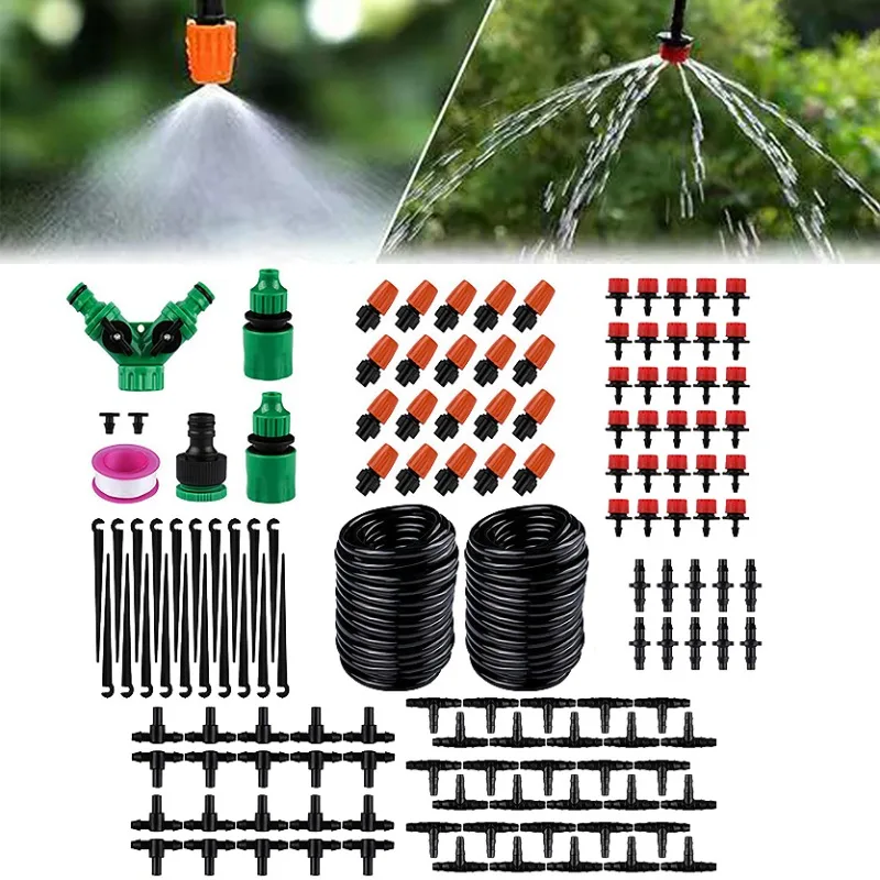 

5/10/20/30M Garden Drip Irrigation Kit Automatic Watering System Adjustable Nozzles for Farmland Bonsai Vegetable Greenhouse