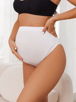 Pregnant Women'S High Waist And Abdominal Support Underwear, Breathable And High Elasticity Pregnant Women'S Underwear