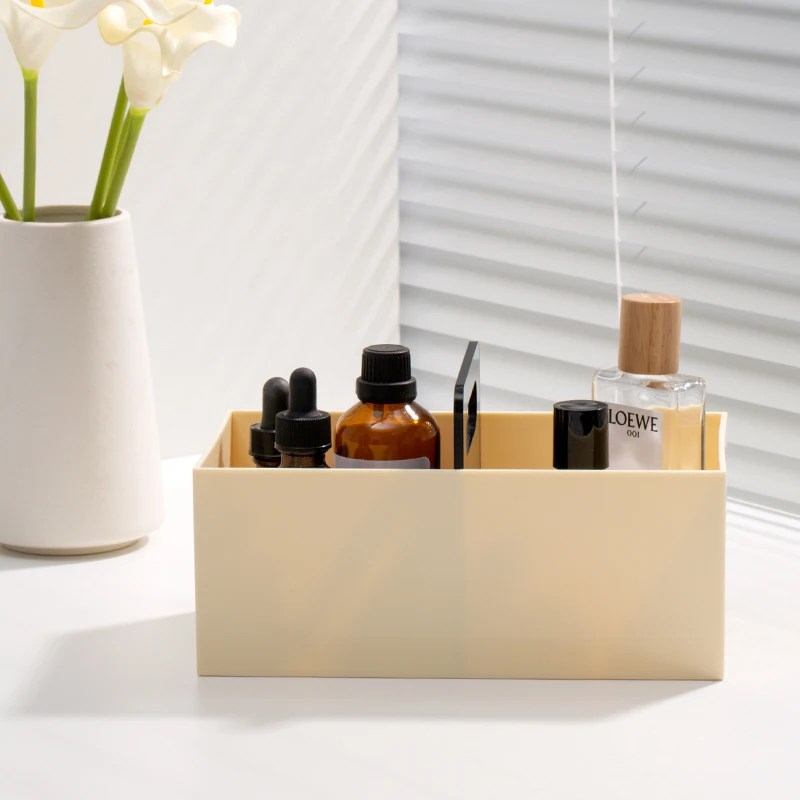 Epeiushome desktop storage box Nordic style sundries compartment handle pen holder remote control cosmetic finishing