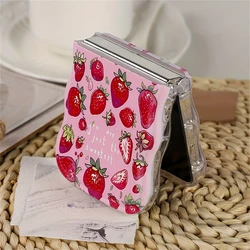 Cute Wave Shape Strawberry Pattern Airbag Back Cover Phone Case - ZFlip6 (Pink)